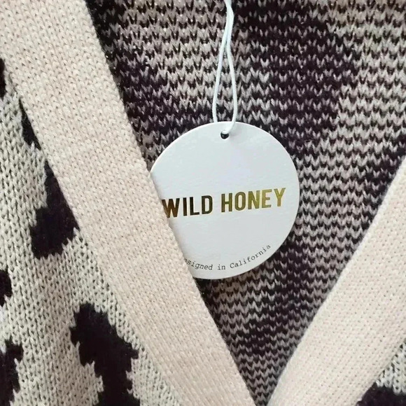 Wild Honey Animal Print Button Front Cardigan - Picture 5 of 5